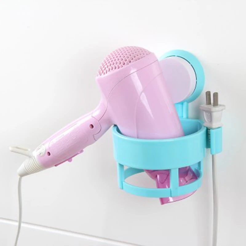 Удар фен стенд Плоское настенное присоске вешалка держатель Провода Организатор