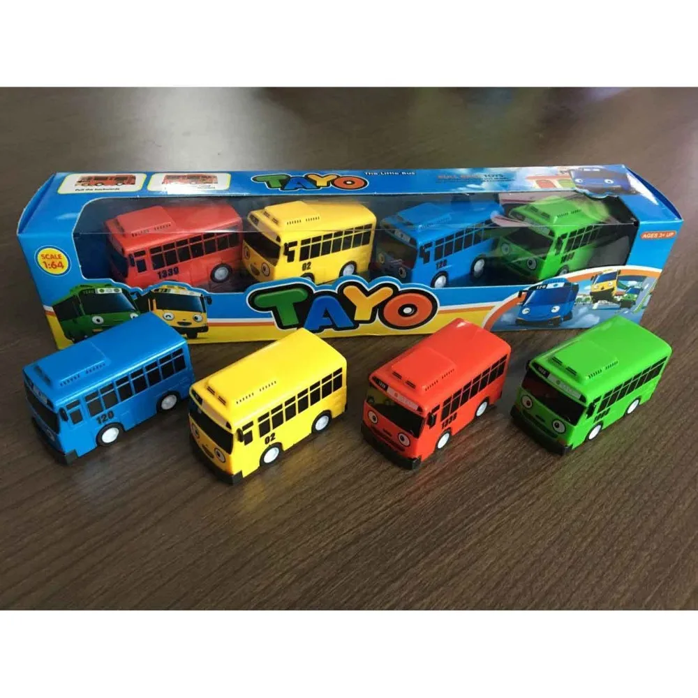 4 шт./1 лот, корейские игрушки Tayo The Little Bus Gani Lani Vehide, модель мини-пластикового автобуса Tayo для детей, Brinquedo
