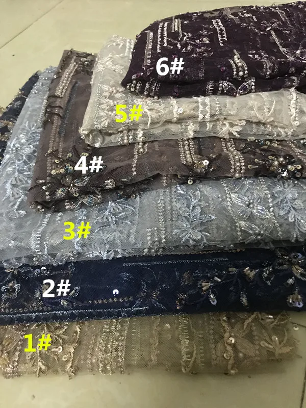 Нигерийская кружевная ткань роскошная с бисером последние Африканские кружева