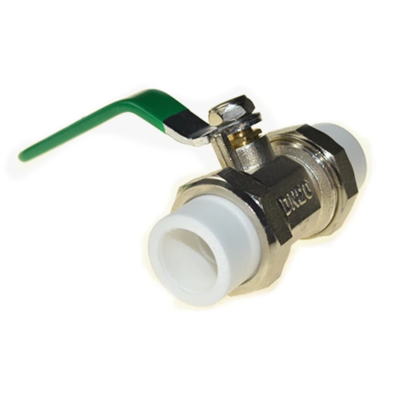 PPR латунный теплоотвод сантехника двойной разъем шаровой клапан|ball valve|union ball