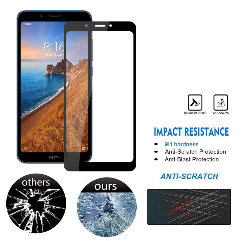 Закаленное стекло 9D с полным клеем для xiaomi redmi 7a Защитное xiomi xaomi ksiomi remi red mi a7 7 a redmi7a