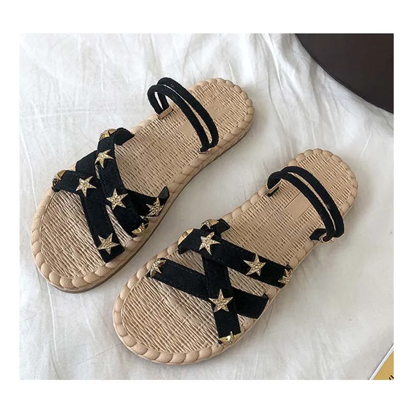 Женские сандалии Новинка 2019 года Студенческая Летняя обувь с Героями сказок