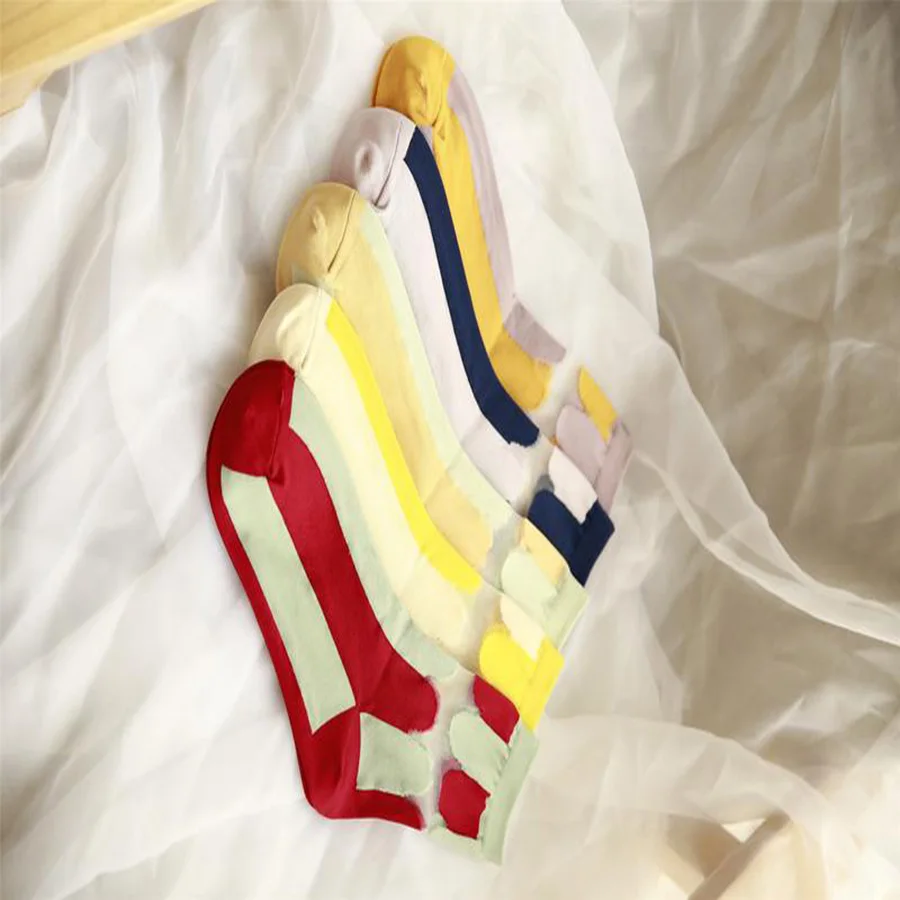 [COSPLACOOL] весенне летние модные нейлоновые носки женские полосатые стеклянные