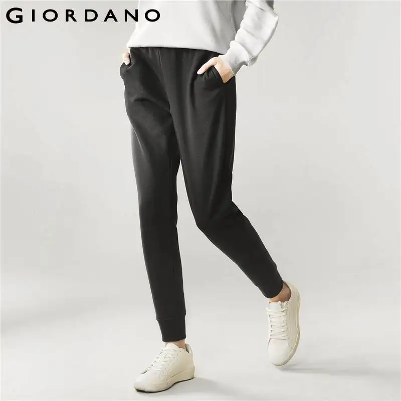 Giordano женские спортивные утеплённые брюки на эластичной талии с резинкой.|women joggers