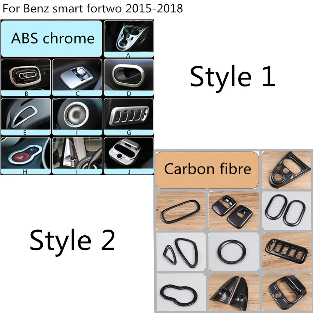

Switch bowl vent outlet air condition armrest lift glass read steering wheel Interior For Benz smart fortwo 2015 2016 2017 2018