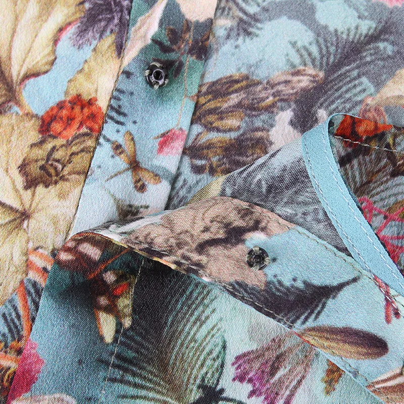 POKWAI повседневное летнее шелковое платье высокого качества Женская мода 2017 новое
