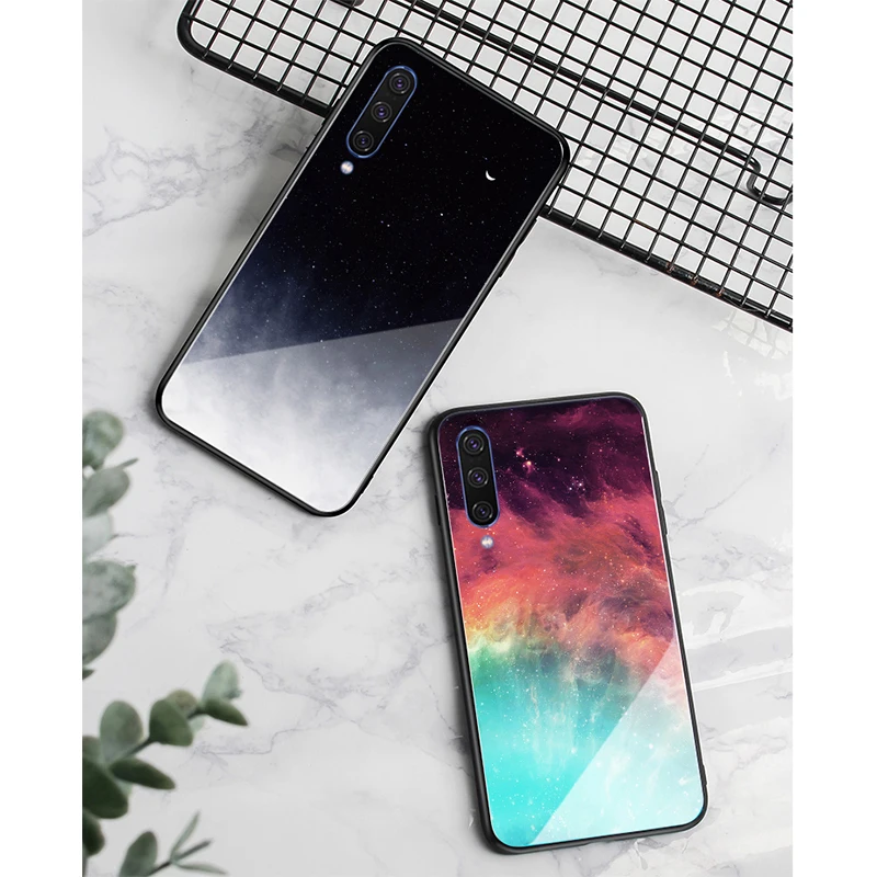 Чехол GFAITH для Samsung A70 чехол из закаленного стекла со звездным небом дизайнерский с