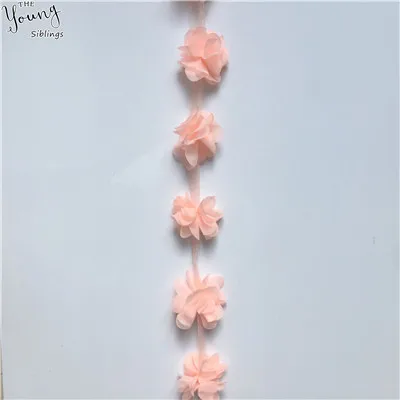 Многоцветные цветы 1 ярд 3D шифоновые цветы кружевное платье украшение кружевная ткань аппликация отделка шитье принадлежности для рукоделия аксессуары
