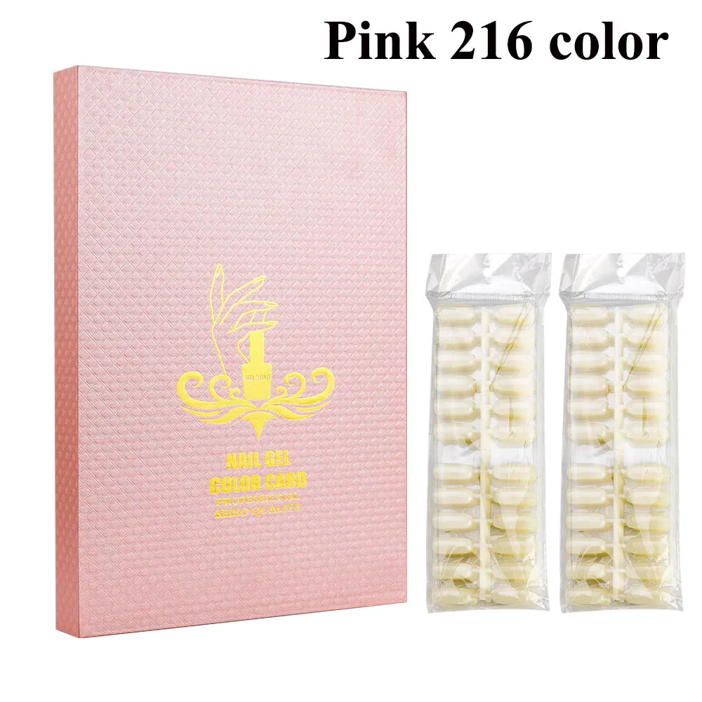 pink216 Dmoley гелевая цветная карта для ногтей и кончики для ногтей, коробка для показа лака для ногтей, пустая книжка с панелями, инкрустированные оснастки для маникюрного салона, инструменты - Цвет: pink216