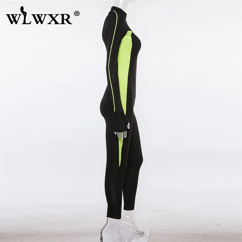 WLWXR облегающий Летний комбинезон с длинным рукавом женский в стиле пэчворк на