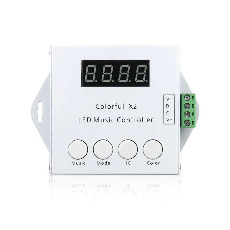 DC5-24V Colorful-X2 Music Controller For WS2812B WS2811 WS2813 USC1903 LED Strips with RF Touch Remote Max Control 1000 Pixels | Лампы и