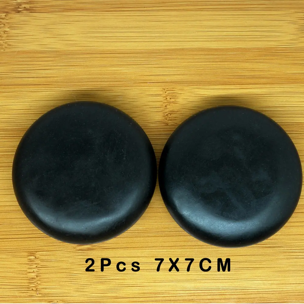 2pcs 7x7cm Горячий камень, массажный набор, снимает стресс, боль в спине, забота о здоровье, акупрессура, лава, базальтовые камни для здоровья, спа-рок - Цвет: 2pcs 7x7cm