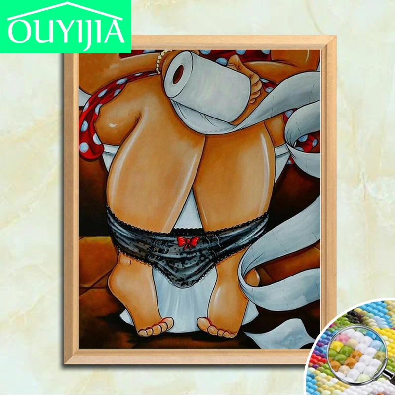 

Алмазная 5D картина OUYIJIA, полноразмерная картина «сделай сам» с изображением маленькой девочки, спальни, с мультяшным рисунком, Набор для выш...