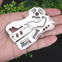 creative wolf head fly off multi function combination tool 440 stainless steel wallet card knife edc portable pocket tools 1pcs