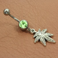 1pc summer piercing navel fashion vintage pendant leaves navel belly button bar ring body piercing jewelry piercing ombligo
