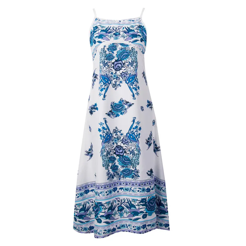 Богемный Для женщин Лето Boho шифон рукавов Холтер спинки вечернее Пляжные наряды