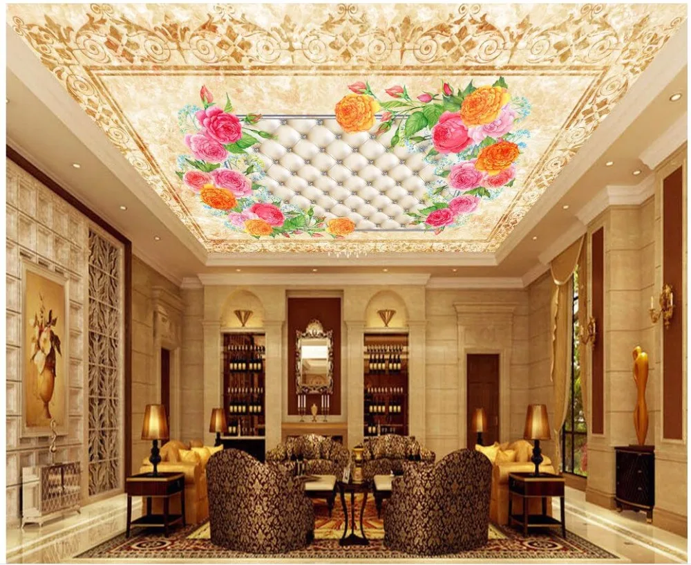 

3d wallpaper custom photo European pastoral style flowers ceiling murals 3d wall murals wallpaper for bedroom walls 3 d picture