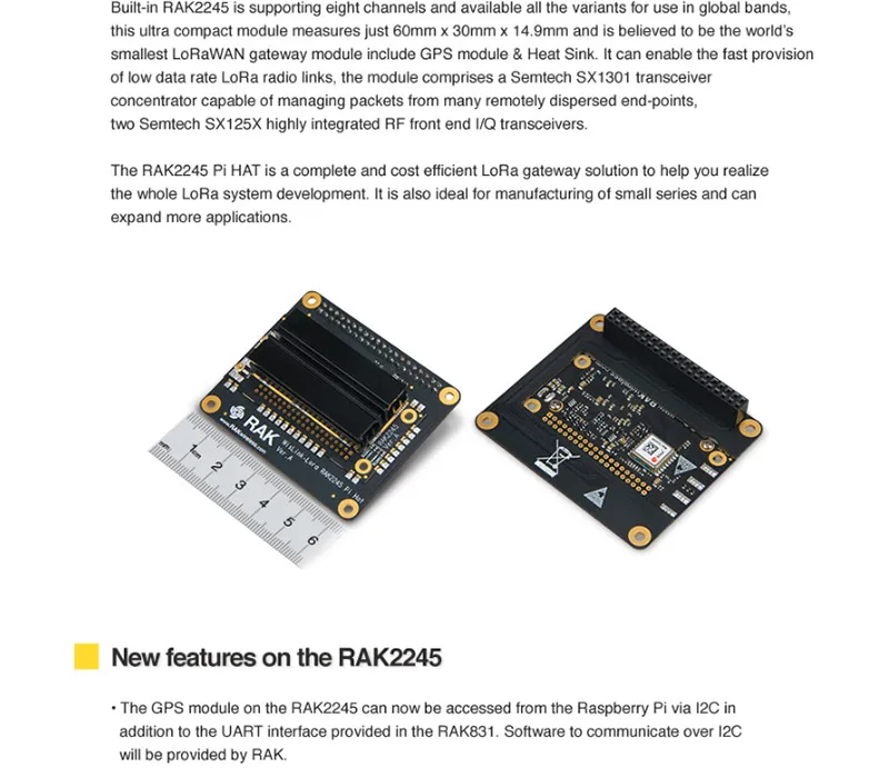 RAK2245 Pi HAT LoRaWAN концентратор модуль шлюз OS WisLink LoRa плата с Raspberry Pi на основе SX1301 gps антенна Q193