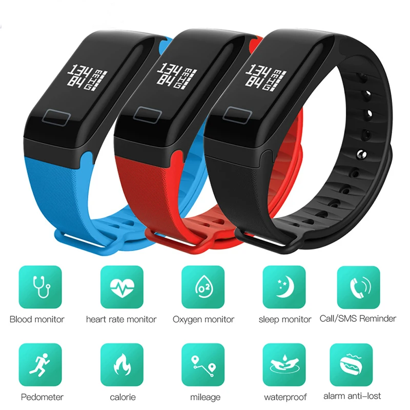 F1 Smartband здоровья наручные часы сигнализации вызова вибрационный для xiomi Android и ios