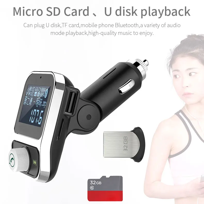 Bluetooth car kit Handsfree беспроводной Автомобильный MP3 плеер fm трансмиттер 5 В 3.1a телефон