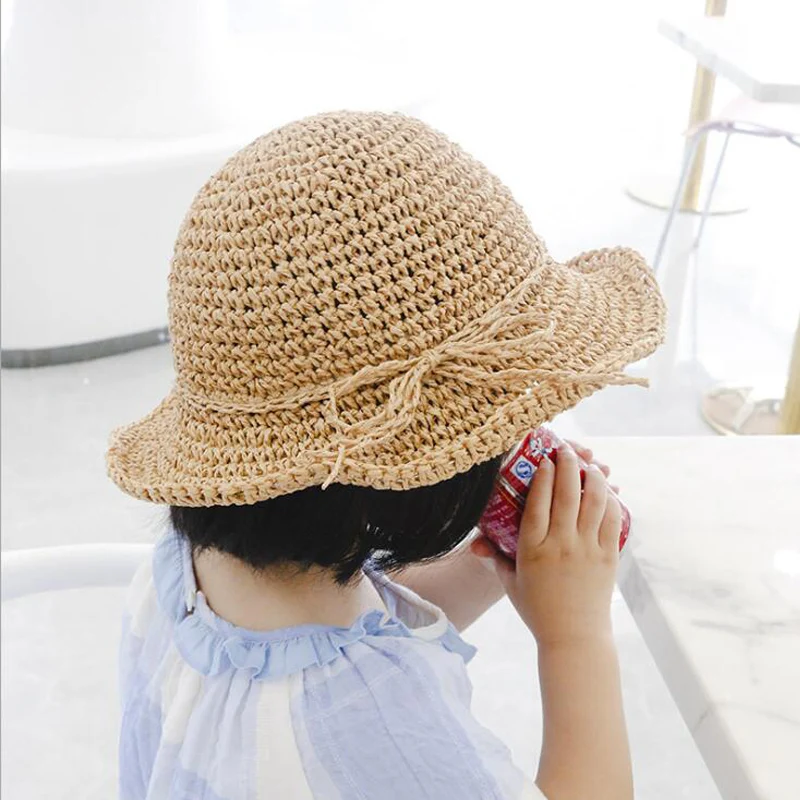 Плетеная соломенная женская летняя шляпа ручной работы Детские Панамы винтажная