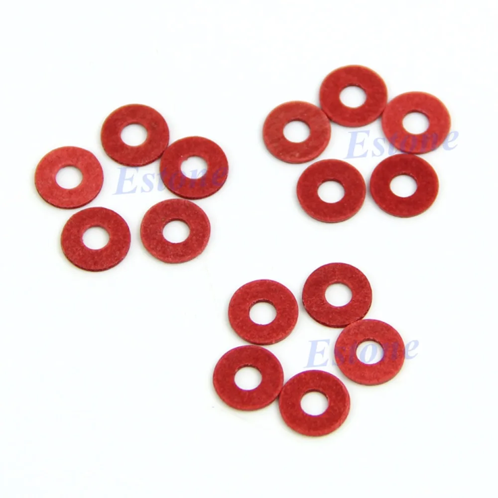 

100Pcs Red M3 Flat Spacer Washers Insulation Gasket Ring New -L057 New hot