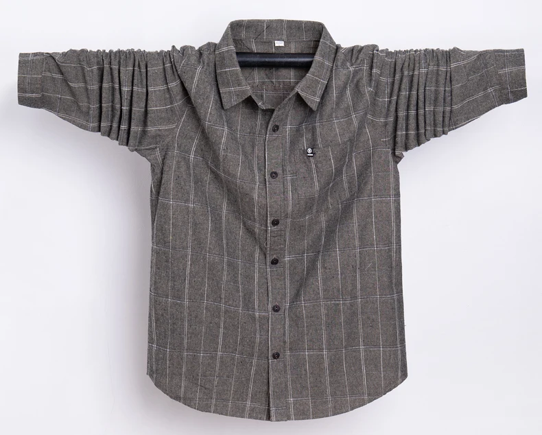 Зеленый Клетчатая рубашка, мужские рубашки, новинка, осенняя мода, Chemise Homme, мужские рубашки с длинным рукавом, Классическая мужская блузка, мужская рубашка 7XL - Цвет: Зеленый
