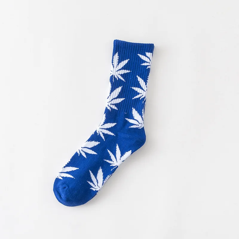 lanbai 1 pair Men's Fashion Business Weed Hemp Cotton Socks Street Fashion Skateboard Couple Girls Harajuku Trend Socks Give Men a Gift - Цвет: lanbai