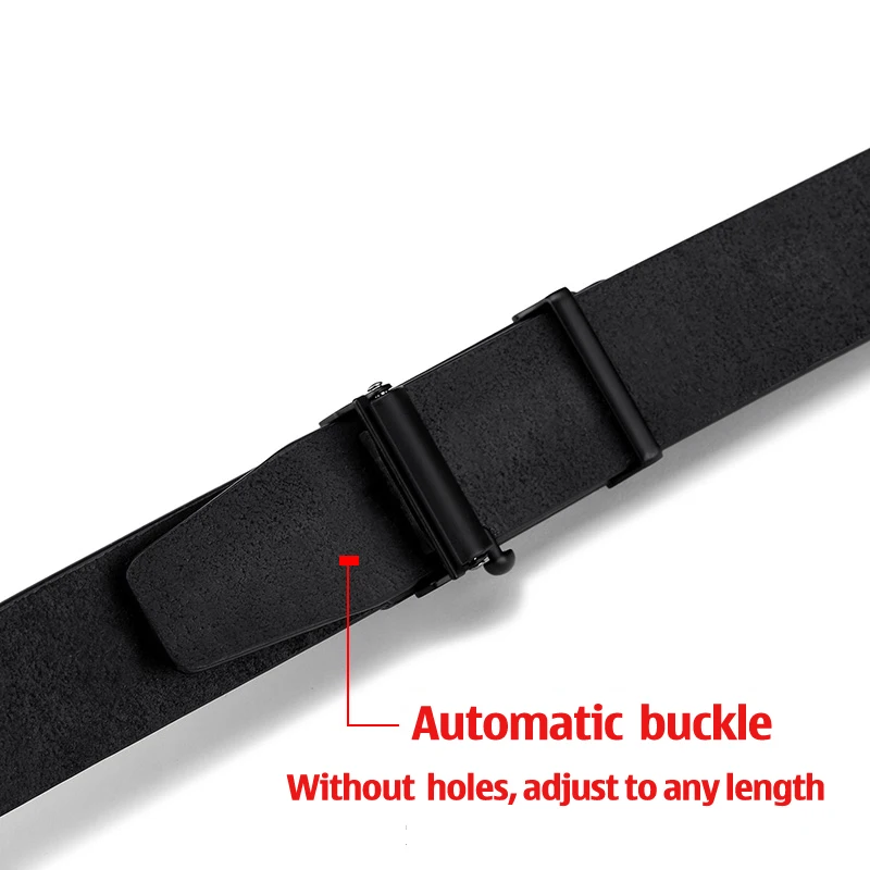 WilliamPolo Genuine Leather Belt Men 2018 Business Fashion Black Belts For Male Automatic Buckle Cowskin Waist Strap 105~130cm | Аксессуары