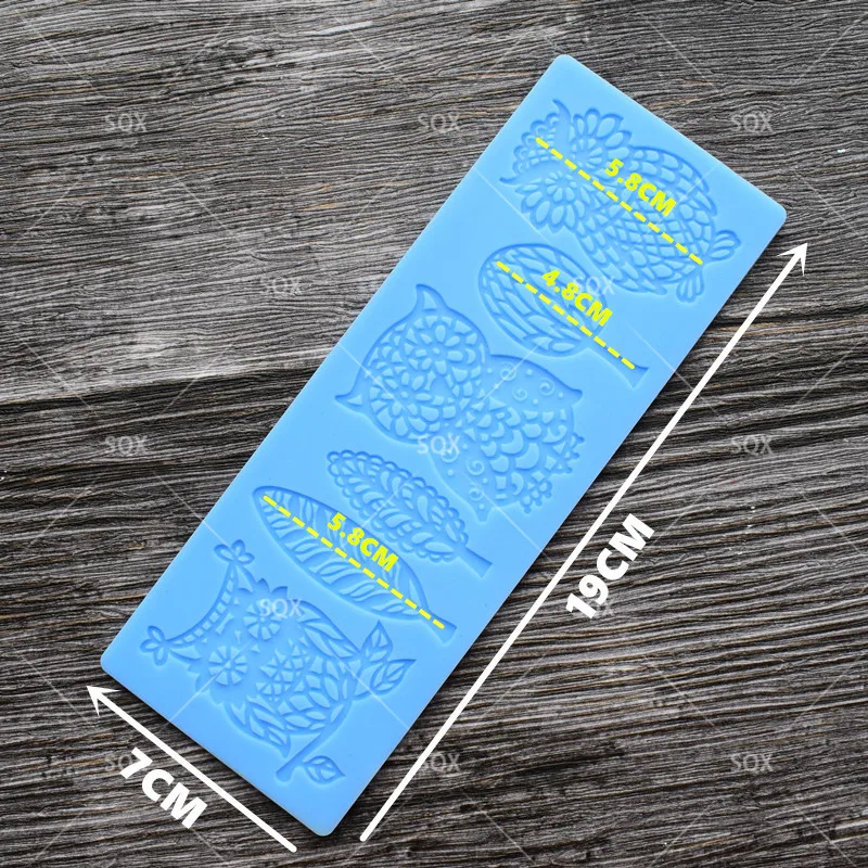 Силиконовая кружевная форма в виде совы для помадки инструменты украшения