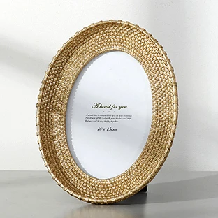 Ellipse photo frame Смола Классическая Роскошная Фоторамка золотая фоторамка эллипс круглая квадратная креативная настольная декоративная фоторамка свадебный подарок - Цвет: Ellipse photo frame