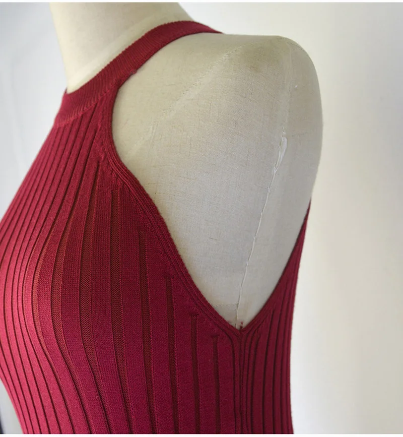 Женское красное платье с открытой спиной длинное Облегающее вязаное лето 2019 |