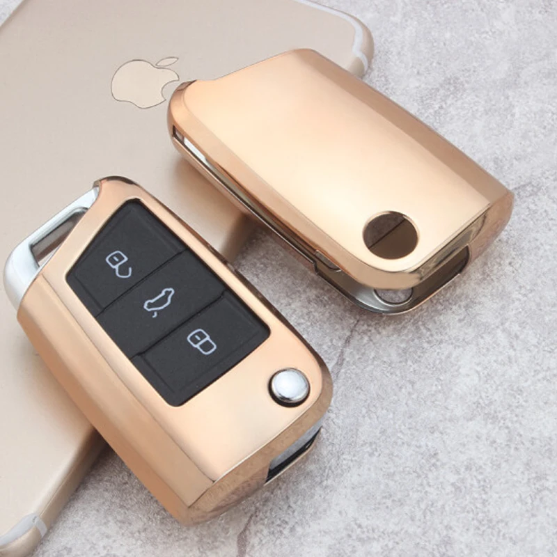 Мягкий защитный чехол из ТПУ для автомобильного ключа Volkswagen TIGUAN L Golf GTE 2017 Skoda Octavia