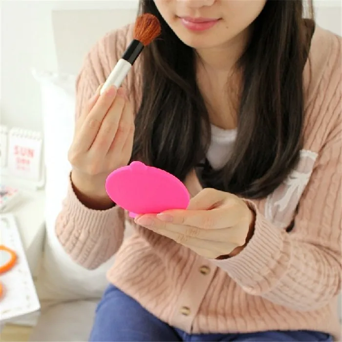 

Оптовая продажа, 300 шт./лот, круглое мягкое Силиконовое зеркало для макияжа, милое карманное косметическое зеркало с лупой