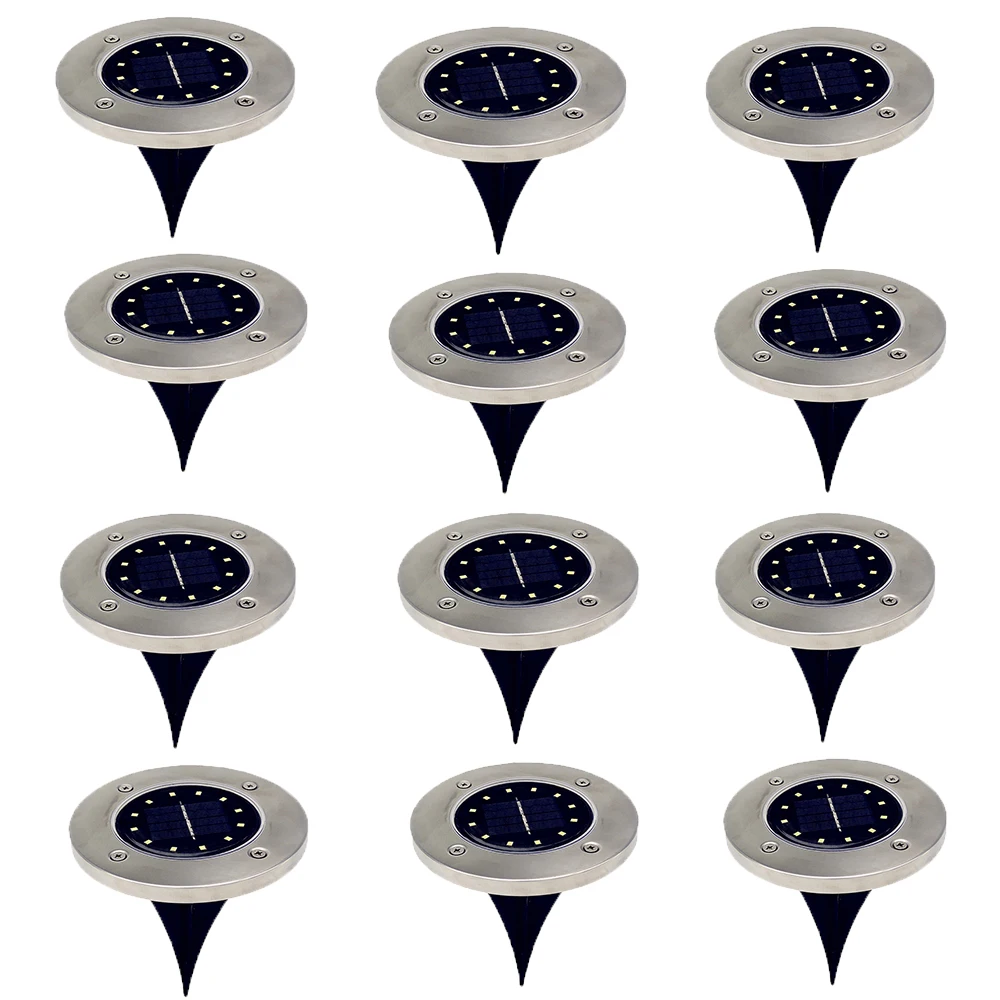 Наружный Солнечный свет 12 Led в земле похороненные солнечные огни садовые