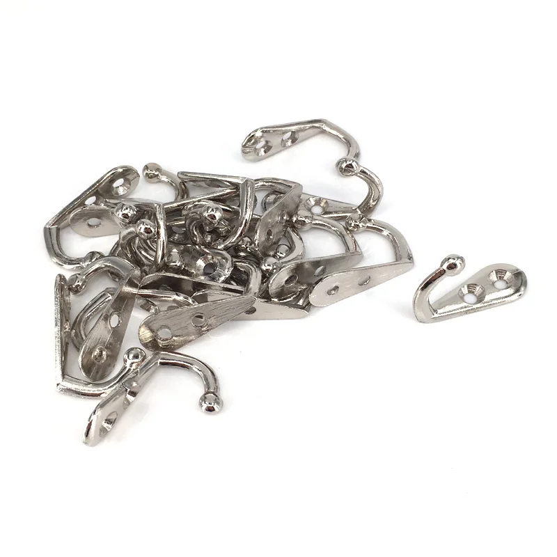

30*12*22MM Silver wall door hanger for clothes metal small hook 20PCS