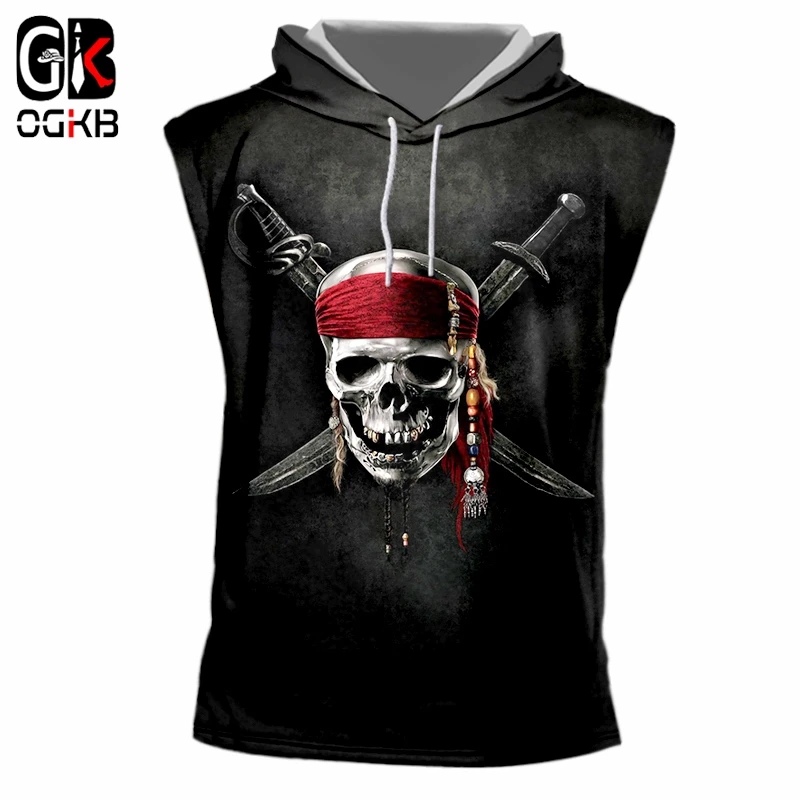 Женский/мужской жилет с капюшоном OGKB 3d-майка и принтом ножа пуловеры без рукавов
