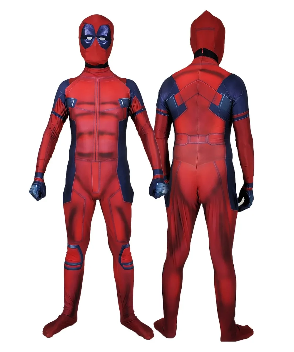 3D печать мускулы Дэдпул костюм костюмы косплей супергероя кожи зентай боди для