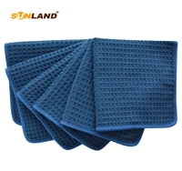new 380gsm thick microfiber waffle weave dish cloth household kitchen cleaning drying cloth tea towel set 13x13 6 pack black