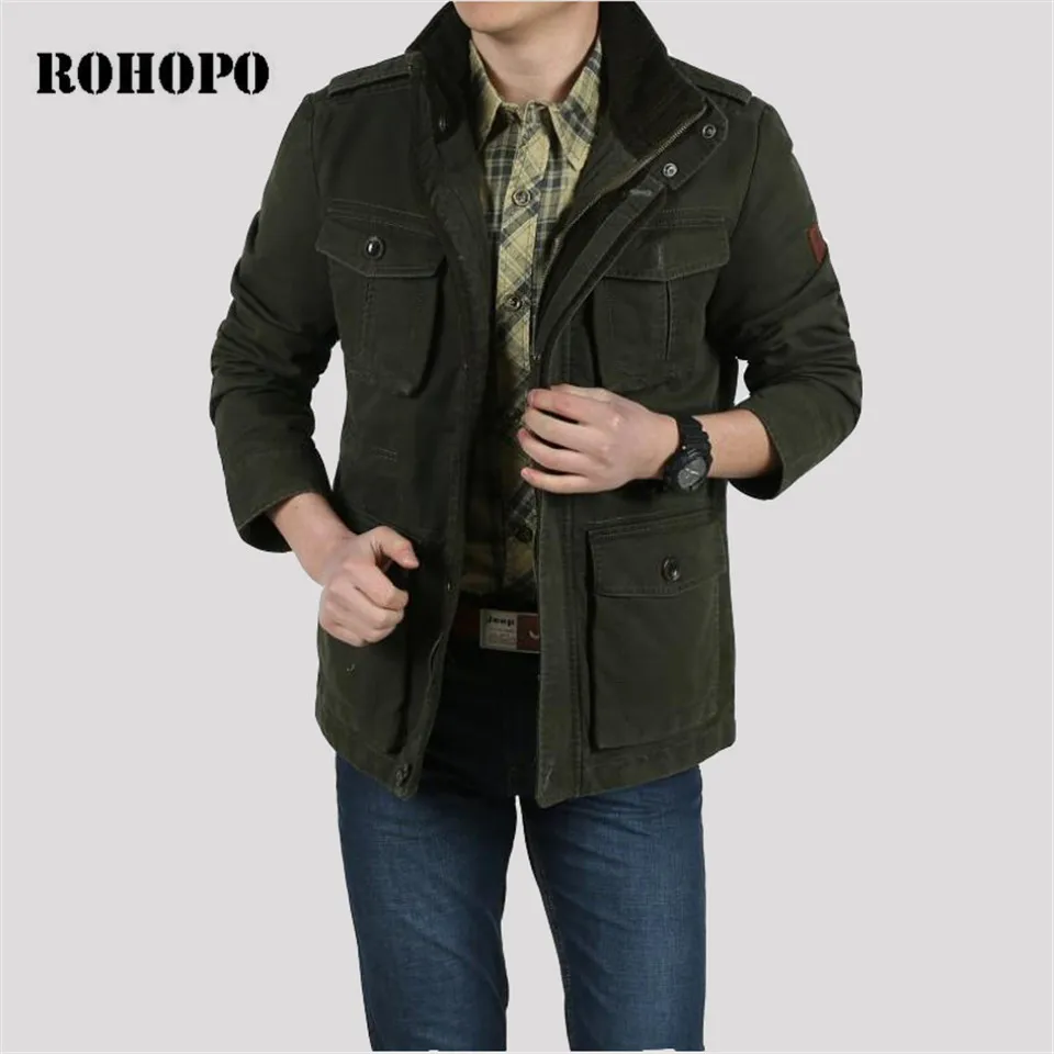 Хлопковая куртка ROHOPO большие размеры 8XL/7XL/6XL до L пальто 100% хлопок военные