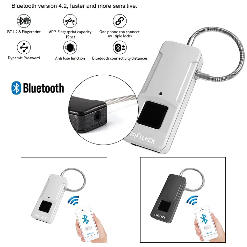 Мини портативный дорожный рюкзак чемодан отпечаток пальца Bluetooth замок Интеллектуальный Противоугонный замок без ключа защитный замок