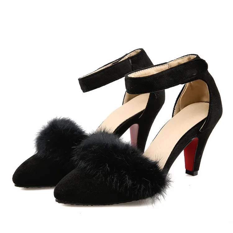 Женские босоножки с ремешком на щиколотке летние туфли лодочки высоком каблуке