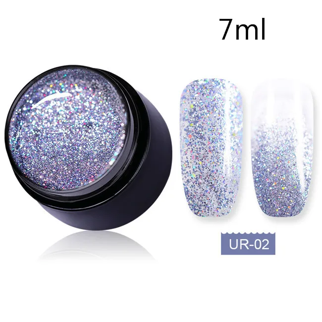 7ml color 2 Ur Sugar 7,5 мл голографический Блестящий Гель-лак для ногтей розовый золотой и серебряный цвета Блестящие Блестки гель замочить УФ-гель для дизайна ногтей лак - Цвет: 7ml color 2