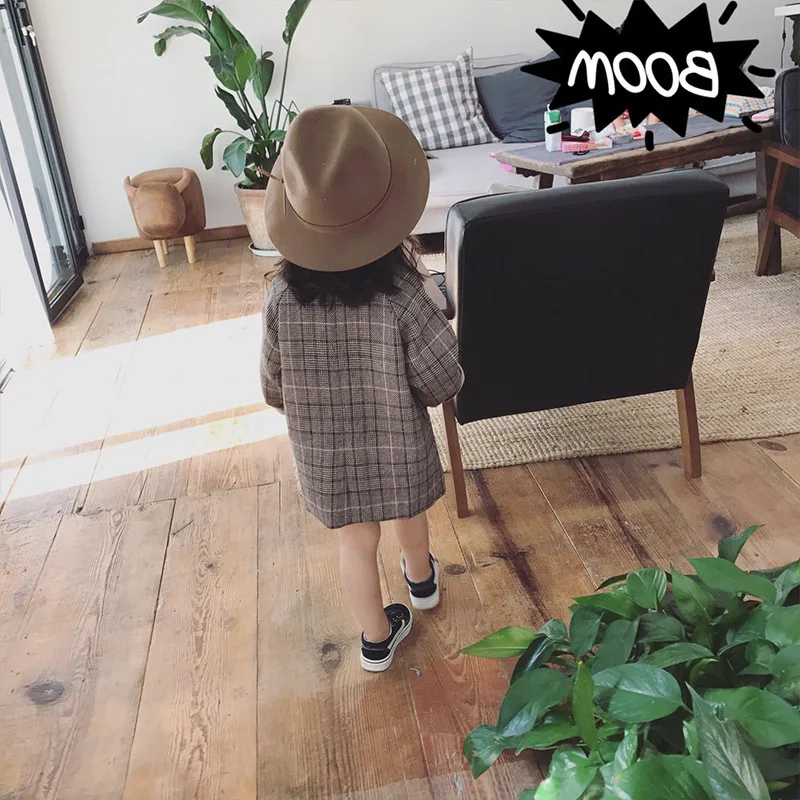 Fashion winter kids girls clothes coat autumn outwear jacket for girl cardigan long coats warm plaid Windbreaker | Детская одежда и