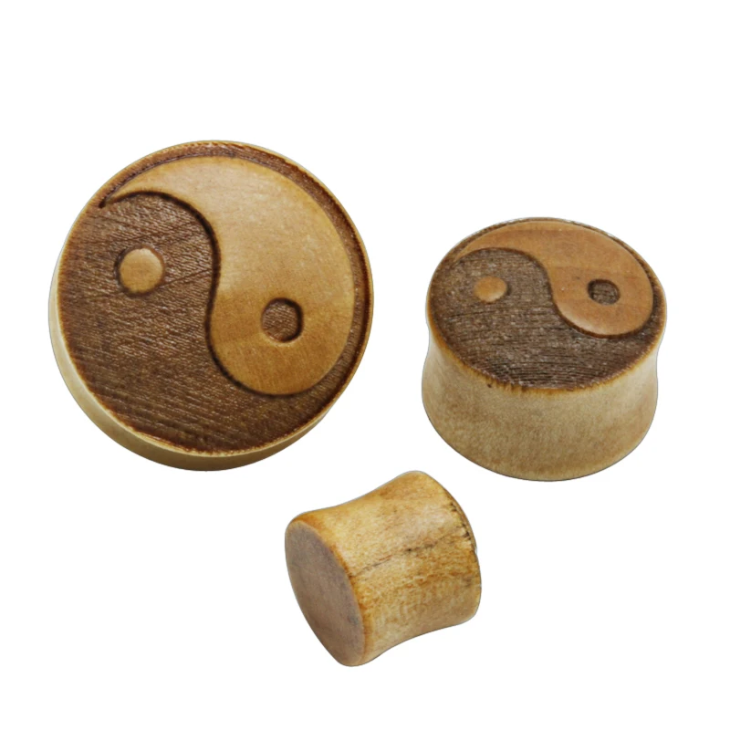 2 шт./лот натуральное дерево затычки для ушей измеренные серьги пирсинг экспандер
