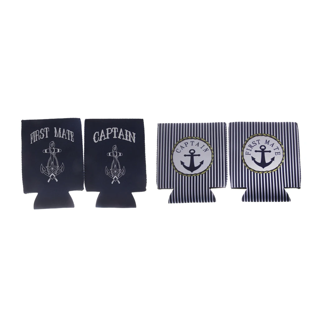 MagiDeal комплект из 4 шт. Олова держатель пупырчатой банки CAPTAIN And FIRST MATE рукава для