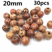 30 200pcspack 6mm 17mm mixed painted drum wood beads fits european charm bracelet jewelry findings