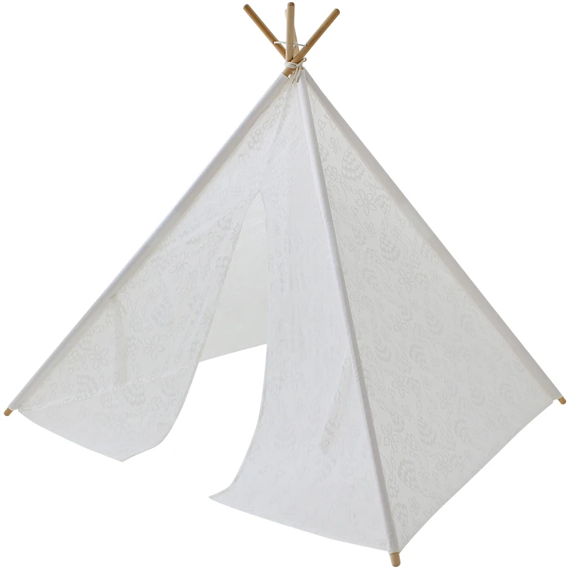 Полностью кружевная палатка teepee для детей, игрушки для детей, крытая палатка для игры во дворе, для девочек, игровой домик для малышей, Tipi Dream, принцесса, комната, 4 полюса