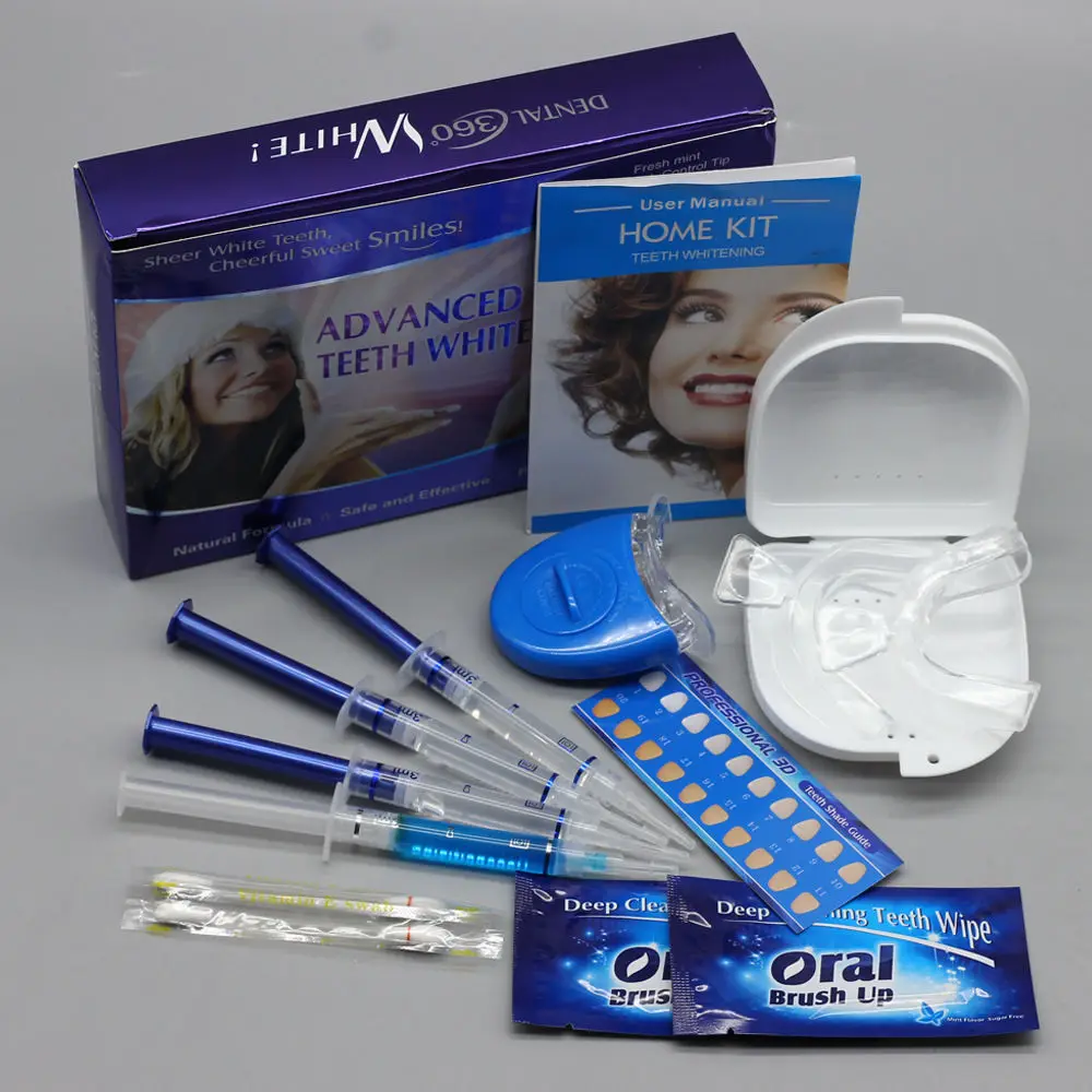 Dental Professional Teeth Whitening Kit 4 Gel 2 Strips 1 LED Carbamide Peroxide For Dentistry Lab Equipment | Красота и здоровье