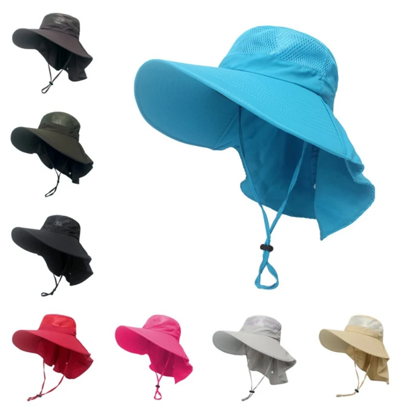 Waterproof Fishing Hats Outdoor Sun UV Protection Caps Breathable Hat Men Women Fishing Cap Wide Brim Hat for Hunting Hiking